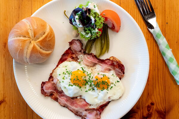 Bacon and eggs for breakfast